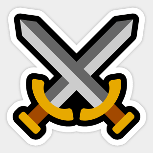 Minimalist Crossed Swords Icon (Light) Sticker
